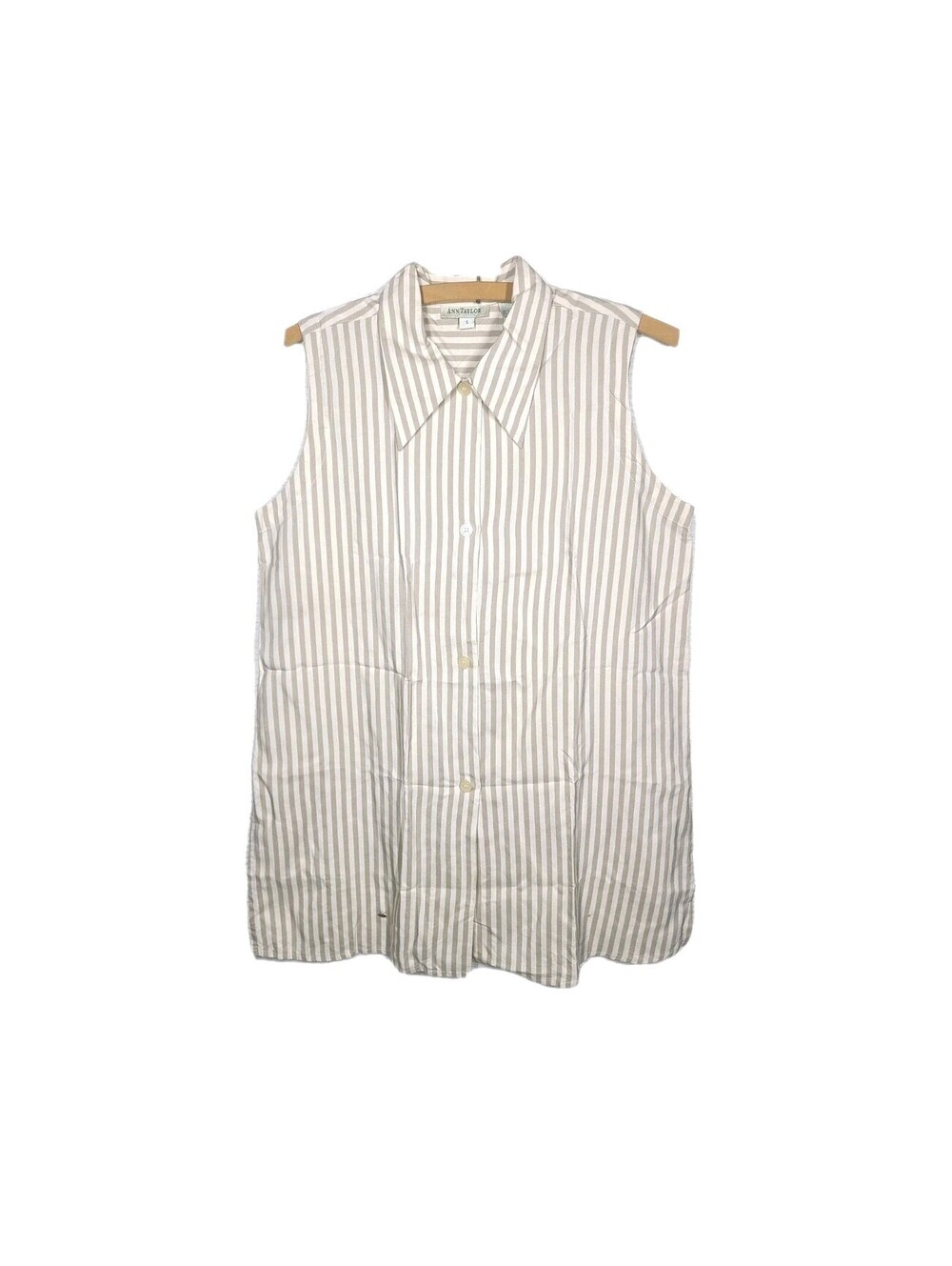 Vtg 90s Anne Klein Silk Tunic Button Down Shirt Sleeveless Oversize Womens